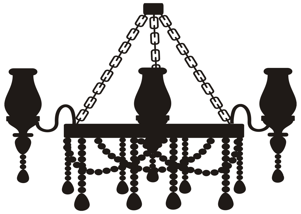 OnlineLabels Clip Art - Chandelier Silhouette